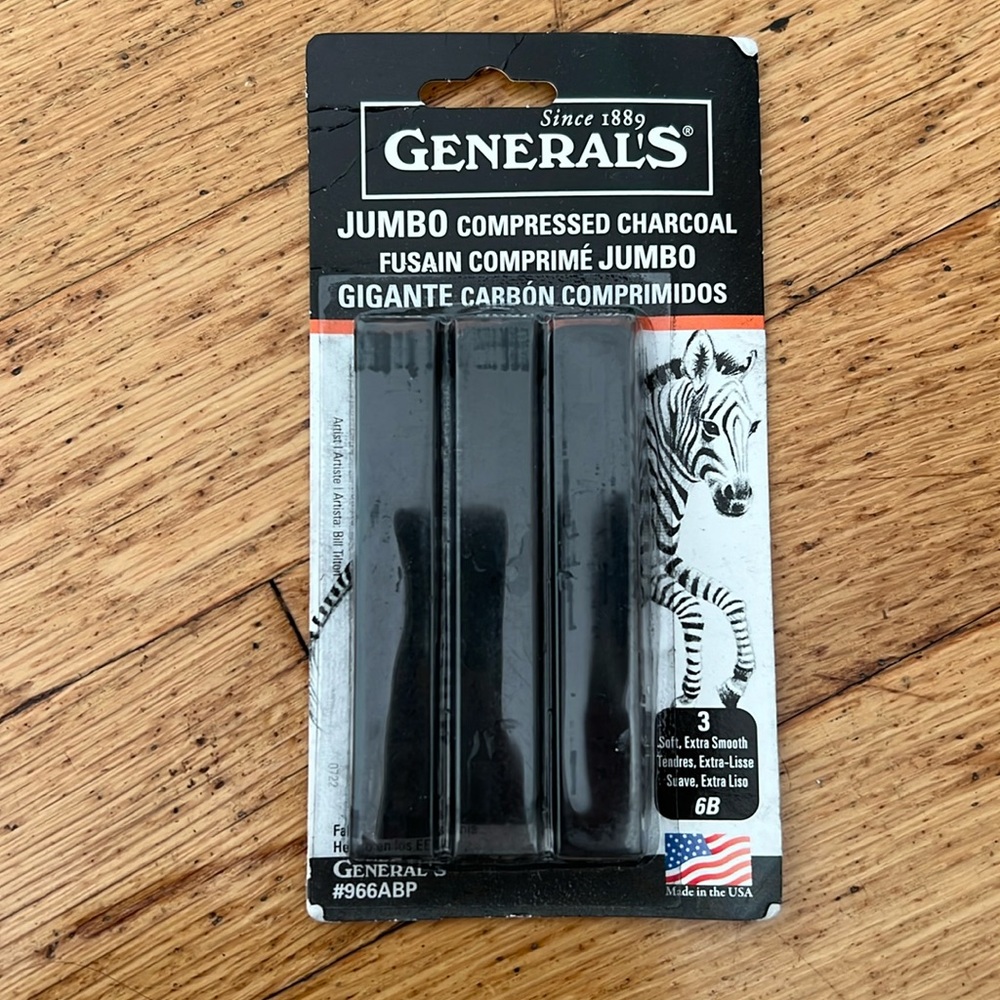 Jumbo compressed charcoal, 6B